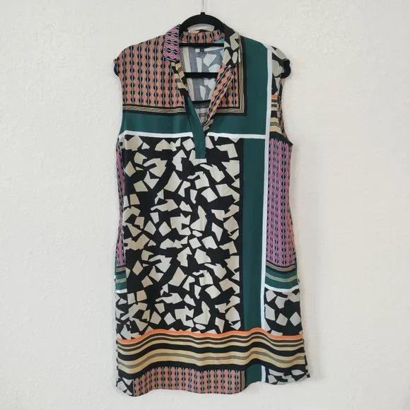 next | Dresses | Next Womens Scarf Print Knee Length Dress Green 8 |  Poshmark